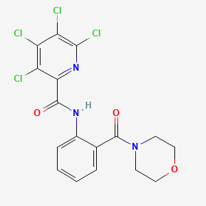 3,4,5,6-tetrachloro-N-[2-(morpholine-4-carbonyl)phenyl]pyridine-2-carboxamide