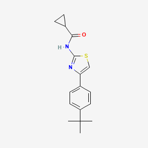 molecular formula C17H20N2OS B2726629 N-[4-(4-tert-butylphenyl)-1,3-thiazol-2-yl]cyclopropanecarboxamide CAS No. 392238-47-0