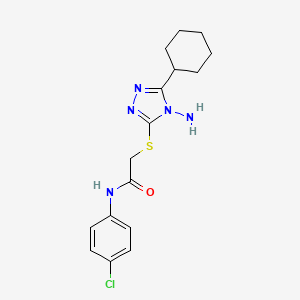 molecular formula C16H20ClN5OS B2726632 2-((4-amino-5-cyclohexyl-4H-1,2,4-triazol-3-yl)thio)-N-(4-chlorophenyl)acetamide CAS No. 678541-31-6