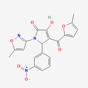 molecular formula C20H15N3O7 B2726638 3-hydroxy-4-(5-methylfuran-2-carbonyl)-1-(5-methylisoxazol-3-yl)-5-(3-nitrophenyl)-1H-pyrrol-2(5H)-one CAS No. 618872-54-1