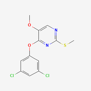 molecular formula C12H10Cl2N2O2S B2726647 4-(3,5-Dichlorophenoxy)-5-methoxy-2-(methylsulfanyl)pyrimidine CAS No. 400084-07-3