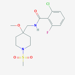 molecular formula C15H20ClFN2O4S B2726648 2-chloro-6-fluoro-N-[(1-methanesulfonyl-4-methoxypiperidin-4-yl)methyl]benzamide CAS No. 2415632-90-3