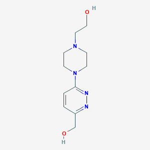 molecular formula C11H18N4O2 B2726650 2-{4-[6-(Hydroxymethyl)pyridazin-3-yl]piperazin-1-yl}ethan-1-ol CAS No. 1293129-83-5