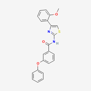 molecular formula C23H18N2O3S B2726666 N-[4-(2-甲氧基苯基)-1,3-噻唑-2-基]-3-苯氧基苯甲酰胺 CAS No. 328118-52-1