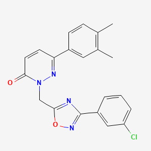 molecular formula C21H17ClN4O2 B2726670 2-((3-(3-chlorophenyl)-1,2,4-oxadiazol-5-yl)methyl)-6-(3,4-dimethylphenyl)pyridazin-3(2H)-one CAS No. 1105248-03-0