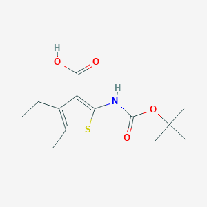 molecular formula C13H19NO4S B2726671 2-t-Butoxycarbonylamino-4-ethyl-5-methylthiophene-3-carboxylic acid CAS No. 149588-19-2