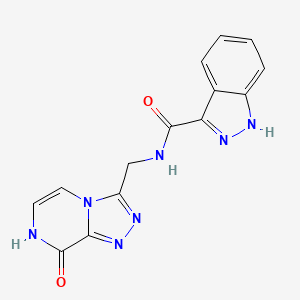 molecular formula C14H11N7O2 B2726683 N-((8-hydroxy-[1,2,4]triazolo[4,3-a]pyrazin-3-yl)methyl)-1H-indazole-3-carboxamide CAS No. 2034281-09-7