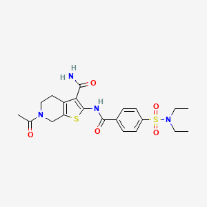 molecular formula C21H26N4O5S2 B2726684 6-acetyl-2-(4-(N,N-diethylsulfamoyl)benzamido)-4,5,6,7-tetrahydrothieno[2,3-c]pyridine-3-carboxamide CAS No. 449769-73-7