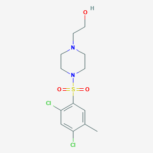 molecular formula C13H18Cl2N2O3S B272669 2-{4-[(2,4-Dichloro-5-methylphenyl)sulfonyl]-1-piperazinyl}ethanol 