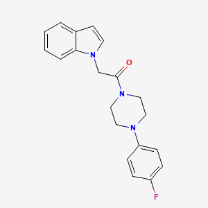 molecular formula C20H20FN3O B2726691 1-[4-(4-Fluorophenyl)piperazin-1-yl]-2-indol-1-ylethanone CAS No. 754997-60-9