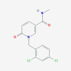molecular formula C14H12Cl2N2O2 B2726692 1-(2,4-dichlorobenzyl)-N-methyl-6-oxo-1,6-dihydro-3-pyridinecarboxamide CAS No. 242797-34-8