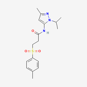 molecular formula C17H23N3O3S B2726695 N-(1-isopropyl-3-methyl-1H-pyrazol-5-yl)-3-tosylpropanamide CAS No. 1235188-44-9