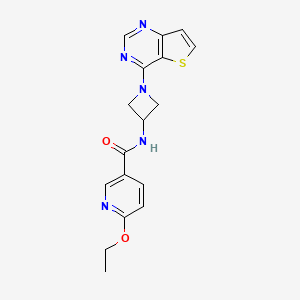 molecular formula C17H17N5O2S B2726697 6-Ethoxy-N-(1-thieno[3,2-d]pyrimidin-4-ylazetidin-3-yl)pyridine-3-carboxamide CAS No. 2380171-36-6