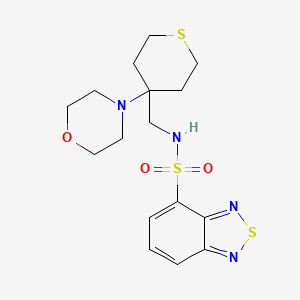 molecular formula C16H22N4O3S3 B2726698 N-[(4-Morpholin-4-ylthian-4-yl)methyl]-2,1,3-benzothiadiazole-4-sulfonamide CAS No. 2380181-63-3