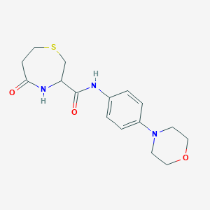 molecular formula C16H21N3O3S B2726701 N-(4-吗啉基苯基)-5-氧代-1,4-噻杂癸烷-3-羧酰胺 CAS No. 1396632-95-3