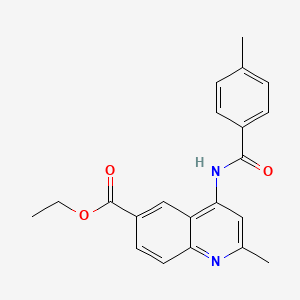molecular formula C21H20N2O3 B2726711 Ethyl 2-methyl-4-(4-methylbenzamido)quinoline-6-carboxylate CAS No. 953854-73-4