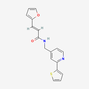molecular formula C17H14N2O2S B2726714 (E)-3-(furan-2-yl)-N-((2-(thiophen-2-yl)pyridin-4-yl)methyl)acrylamide CAS No. 2035036-21-4