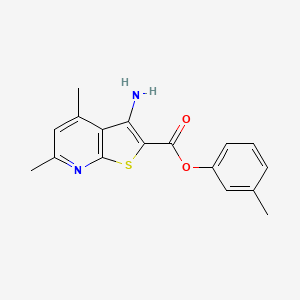 molecular formula C17H16N2O2S B2726724 3-甲基苯基-3-氨基-4,6-二甲基噻吩[2,3-b]嘧啶-2-羧酸酯 CAS No. 880794-58-1