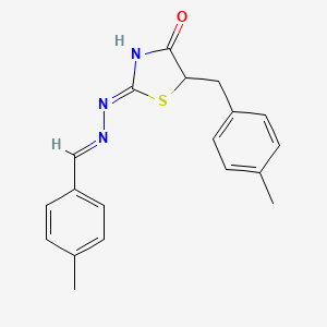 molecular formula C19H19N3OS B2726725 (Z)-5-(4-methylbenzyl)-2-((E)-(4-methylbenzylidene)hydrazono)thiazolidin-4-one CAS No. 476293-22-8