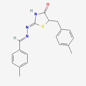 molecular formula C19H19N3OS B2726725 (Z)-5-(4-甲基苯甲基)-2-((E)-(4-甲基苯甲基亚甲基)噻唑烷-4-酮 CAS No. 476293-22-8