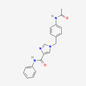 molecular formula C19H18N4O2 B2726731 1-(4-acetamidobenzyl)-N-phenyl-1H-imidazole-4-carboxamide CAS No. 1251609-02-5