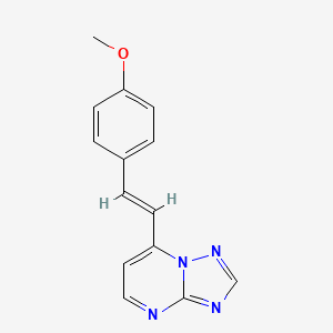 molecular formula C14H12N4O B2726734 7-[(E)-2-(4-methoxyphenyl)ethenyl]-[1,2,4]triazolo[1,5-a]pyrimidine CAS No. 320416-52-2
