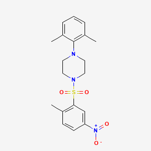 molecular formula C19H23N3O4S B2726737 1-(2,6-Dimethylphenyl)-4-(2-methyl-5-nitrobenzenesulfonyl)piperazine CAS No. 693241-29-1