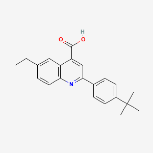 molecular formula C22H23NO2 B2726742 2-(4-Tert-butylphenyl)-6-ethylquinoline-4-carboxylic acid CAS No. 590357-68-9