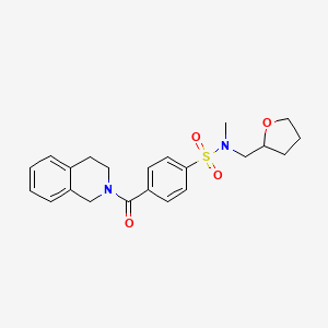 molecular formula C22H26N2O4S B2726743 N-methyl-N-((tetrahydrofuran-2-yl)methyl)-4-(1,2,3,4-tetrahydroisoquinoline-2-carbonyl)benzenesulfonamide CAS No. 868677-78-5