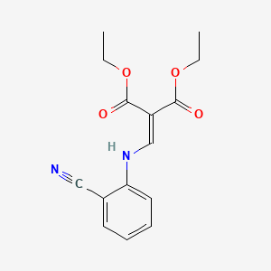 molecular formula C15H16N2O4 B2726745 Diethyl {[(2-cyanophenyl)amino]methylidene}propanedioate CAS No. 338795-23-6