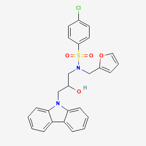 molecular formula C26H23ClN2O4S B2726753 N-(3-carbazol-9-yl-2-hydroxypropyl)-4-chloro-N-(furan-2-ylmethyl)benzenesulfonamide CAS No. 325986-39-8