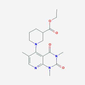 molecular formula C18H24N4O4 B2726759 Ethyl 1-(1,3,6-trimethyl-2,4-dioxo-1,2,3,4-tetrahydropyrido[2,3-d]pyrimidin-5-yl)piperidine-3-carboxylate CAS No. 946202-81-9