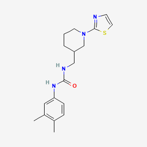 molecular formula C18H24N4OS B2726760 1-(3,4-Dimethylphenyl)-3-((1-(thiazol-2-yl)piperidin-3-yl)methyl)urea CAS No. 1705054-40-5