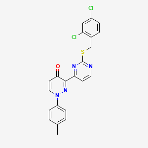 molecular formula C22H16Cl2N4OS B2726761 3-[2-[(2,4-二氯苯基)甲基硫代]嘧啶-4-基]-1-(4-甲基苯基)吡啶并[4,5-d]嘧啶-4-酮 CAS No. 478077-67-7