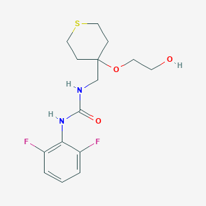 molecular formula C15H20F2N2O3S B2726767 1-(2,6-difluorophenyl)-3-((4-(2-hydroxyethoxy)tetrahydro-2H-thiopyran-4-yl)methyl)urea CAS No. 2309751-52-6