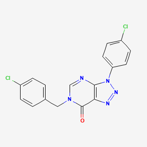 molecular formula C17H11Cl2N5O B2726768 3-(4-Chlorophenyl)-6-[(4-chlorophenyl)methyl]triazolo[4,5-d]pyrimidin-7-one CAS No. 893915-81-6