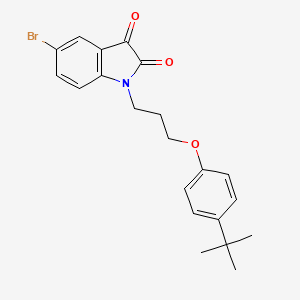 molecular formula C21H22BrNO3 B2726771 5-Bromo-1-(3-(4-(tert-butyl)phenoxy)propyl)indoline-2,3-dione CAS No. 708287-28-9