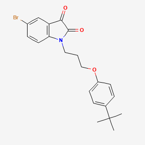 molecular formula C21H22BrNO3 B2726771 5-溴-1-(3-(4-(叔丁基)苯氧基)丙基)吲哚啉-2,3-二酮 CAS No. 708287-28-9