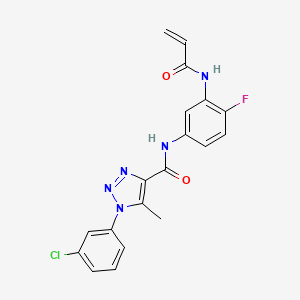1-(3-chlorophenyl)-N-[4-fluoro-3-(prop-2-enamido)phenyl]-5-methyl-1H-1,2,3-triazole-4-carboxamide