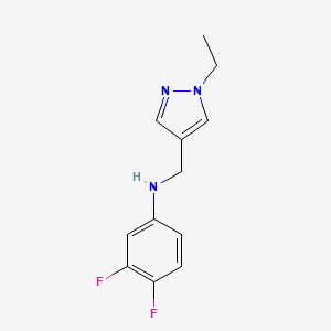 molecular formula C12H13F2N3 B2726800 N-[(1-ethyl-1H-pyrazol-4-yl)methyl]-3,4-difluoroaniline CAS No. 1006340-59-5