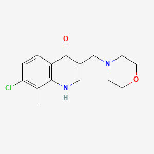 molecular formula C15H17ClN2O2 B2726802 7-Chloro-8-methyl-3-(morpholin-4-ylmethyl)quinolin-4-ol CAS No. 943115-04-6