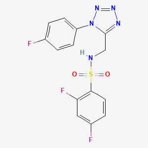 molecular formula C14H10F3N5O2S B2726805 2,4-difluoro-N-((1-(4-fluorophenyl)-1H-tetrazol-5-yl)methyl)benzenesulfonamide CAS No. 941875-27-0
