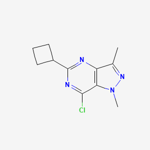molecular formula C11H13ClN4 B2726806 7-Chloro-5-cyclobutyl-1,3-dimethyl-1H-pyrazolo[4,3-d]pyrimidine CAS No. 1239783-12-0