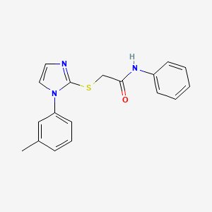 molecular formula C18H17N3OS B2726807 N-苯基-2-((1-(间甲苯基)-1H-咪唑-2-基)硫)乙酰胺 CAS No. 851130-98-8