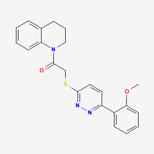 molecular formula C22H21N3O2S B2726808 1-(3,4-二氢-2H-喹啉-1-基)-2-[6-(2-甲氧苯基)吡啶-3-基]硫醇乙酮 CAS No. 896044-74-9