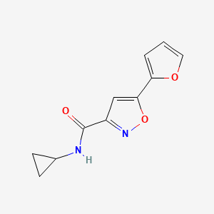molecular formula C11H10N2O3 B2726811 N-Cyclopropyl-5-(furan-2-yl)isoxazole-3-carboxamide CAS No. 135401-63-7