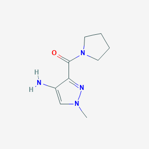 molecular formula C9H14N4O B2726829 1-methyl-3-(pyrrolidine-1-carbonyl)-1H-pyrazol-4-amine CAS No. 1352200-15-7