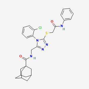 molecular formula C28H30ClN5O2S B2726833 N-[[5-(2-anilino-2-oxoethyl)sulfanyl-4-(2-chlorophenyl)-1,2,4-triazol-3-yl]methyl]adamantane-1-carboxamide CAS No. 477302-15-1