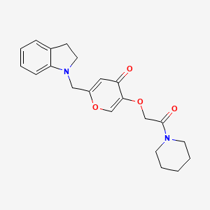 2-(2,3-Dihydroindol-1-ylmethyl)-5-(2-oxo-2-piperidin-1-ylethoxy)pyran-4-one