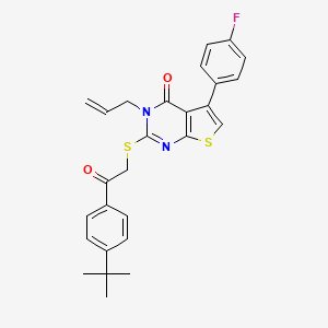 molecular formula C27H25FN2O2S2 B2726849 3-allyl-2-((2-(4-(tert-butyl)phenyl)-2-oxoethyl)thio)-5-(4-fluorophenyl)thieno[2,3-d]pyrimidin-4(3H)-one CAS No. 670268-40-3